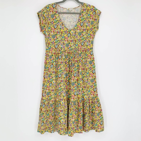 Boden Dresses & Skirts - Boden I Floral Tiered Daffodil Kaleidoscope Midi Dress, Sz 8P